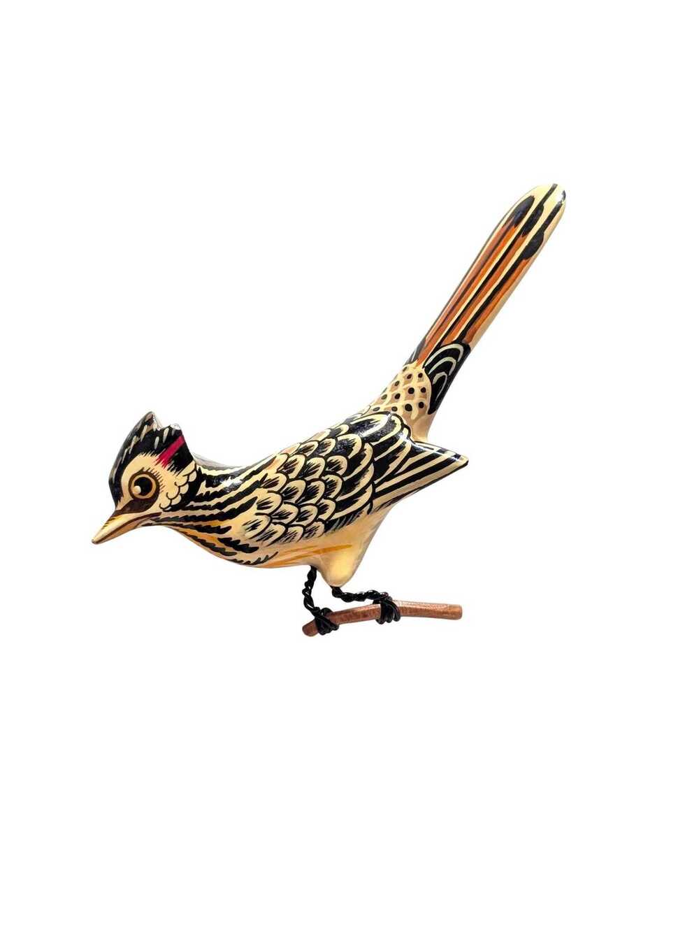 Vintage Takahashi Style Wood Roadrunner Brooch